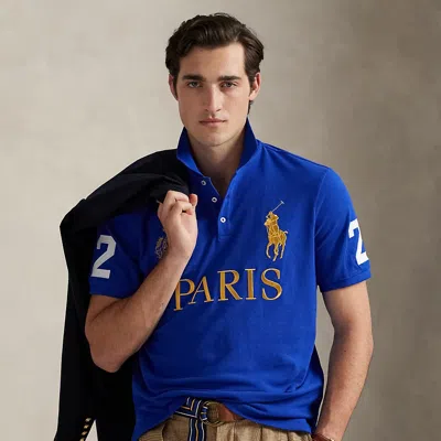Ralph Lauren Classic Fit Paris Mesh Polo Shirt In Black