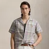 Ralph Lauren Classic Fit Plaid Oxford Camp Shirt In Khaki Green Multi