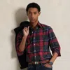 Ralph Lauren Classic Fit Plaid Oxford Shirt In Black
