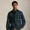 Ralph Lauren Classic Fit Plaid Oxford Shirt In Blue