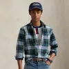 Ralph Lauren Classic Fit Plaid Oxford Shirt In Green