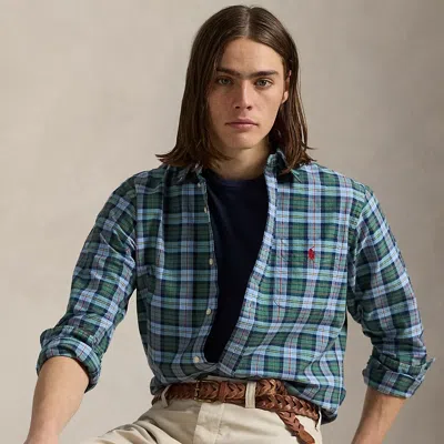Ralph Lauren Classic Fit Plaid Oxford Shirt In Multi