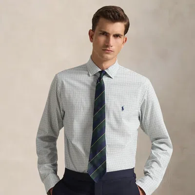 Ralph Lauren Classic Fit Plaid Stretch Poplin Shirt In Blue