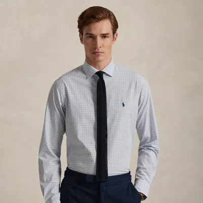 Ralph Lauren Classic Fit Plaid Stretch Poplin Shirt In Blue