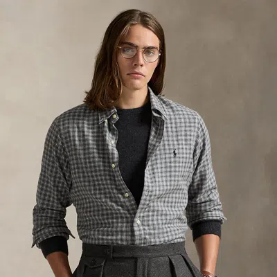 Ralph Lauren Classic Fit Plaid Twill Shirt In Gray