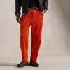 Polo Ralph Lauren Classic Fit Pleated Corduroy Pant In Red Orange