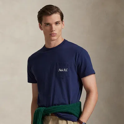 Polo Ralph Lauren Classic Fit Polo Bear Jersey T-shirt In Newport Navy Society Bear In Blue