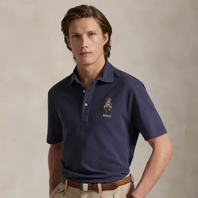 Ralph Lauren Classic Fit Polo Bear Mesh Polo Shirt In Blue