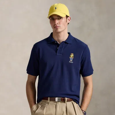Ralph Lauren Classic Fit Polo Bear Mesh Polo Shirt In Blue