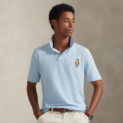 Ralph Lauren Classic Fit Polo Bear Mesh Polo Shirt In Blue