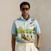 Ralph Lauren Classic Fit Regatta Mesh Polo Shirt In Blue
