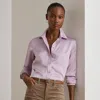 Ralph Lauren Classic Fit Satin Charmeuse Shirt In Purple