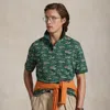 Ralph Lauren Classic Fit Scenic-print Mesh Polo Shirt In Green