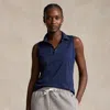 Polo Ralph Lauren Classic Fit Sleeveless Tour Polo Shirt In Refined Navy