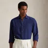 Ralph Lauren Classic Fit Slub Linen Shirt In Blue