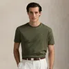 Polo Ralph Lauren Classic Fit Soft Cotton Crewneck T-shirt In Service Green Heather