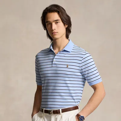 Ralph Lauren Classic Fit Soft Cotton Polo Shirt In Office Blue Multi