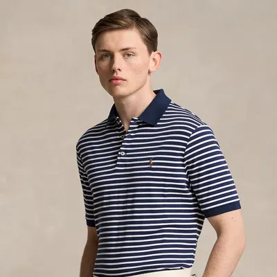Ralph Lauren Classic Fit Soft Cotton Polo Shirt In Refined Navy/white