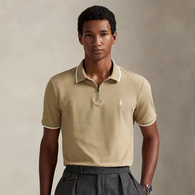 Ralph Lauren Classic Fit Stretch Mesh Polo Shirt In Gray