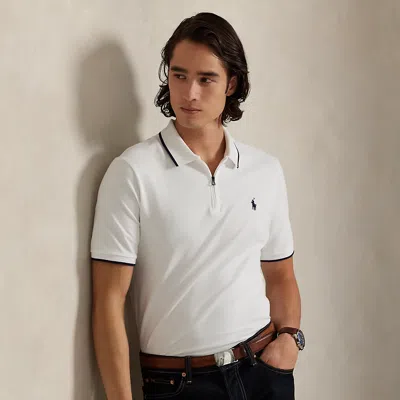 Ralph Lauren Classic Fit Stretch Mesh Polo Shirt In White