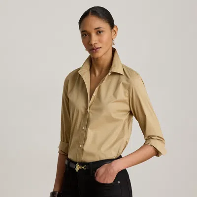 Ralph Lauren Classic Fit Stretch-cotton Blend Shirt In Birch Tan
