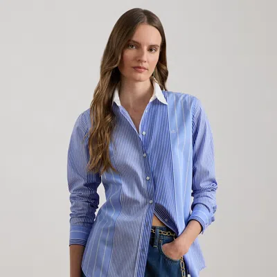 Ralph Lauren Classic Fit Striped Broadcloth Shirt In Blue