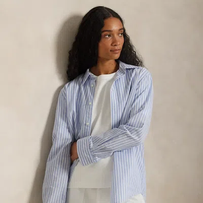 Polo Ralph Lauren Classic Fit Striped Cotton-linen Shirt In Dress Shirt Blue/white In Multi