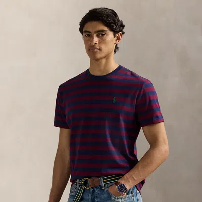 Ralph Lauren Classic Fit Striped Jersey T-shirt In Blue