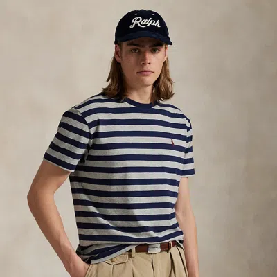Ralph Lauren Classic Fit Striped Jersey T-shirt In Blue