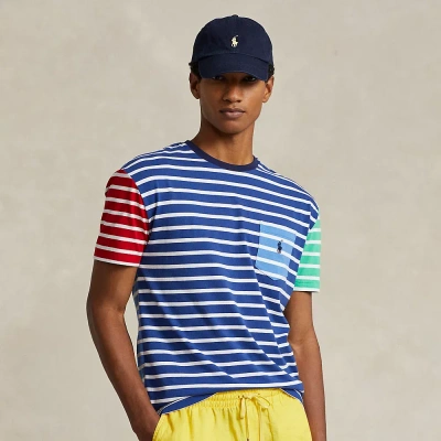 Ralph Lauren Classic Fit Striped Jersey T-shirt In Beach Royal Multi
