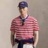 Ralph Lauren Classic Fit Striped Jersey T-shirt In Red/white