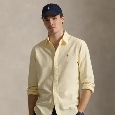 Ralph Lauren Classic Fit Striped Oxford Shirt In Yellow