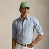 Ralph Lauren Classic Fit Striped Oxford Shirt In Blue