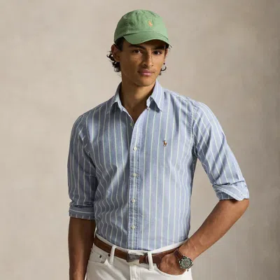 Ralph Lauren Classic Fit Striped Oxford Shirt In Blue