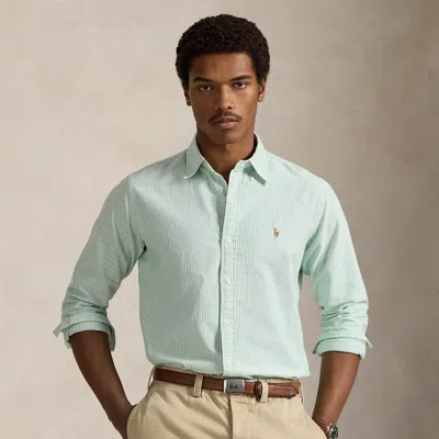 Ralph Lauren Classic Fit Striped Oxford Shirt In Green