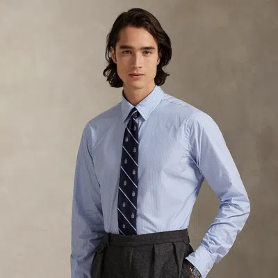 Ralph Lauren Classic Fit Striped Poplin Shirt In Blue