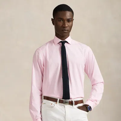 Ralph Lauren Classic Fit Striped Poplin Shirt In Pink