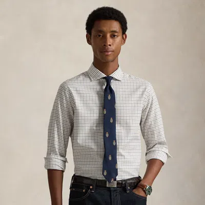 Ralph Lauren Classic Fit Tattersall Twill Shirt In White