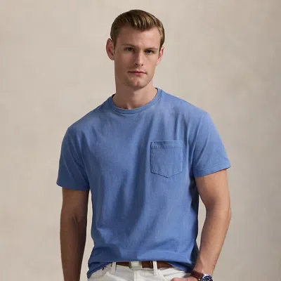 Ralph Lauren Classic Fit Weathered Pocket T-shirt In Campus Blue