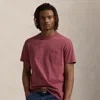 Ralph Lauren Classic Fit Weathered Pocket T-shirt In Red Wine