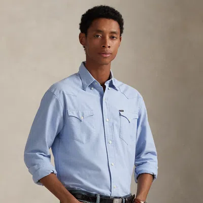 Ralph Lauren Classic Fit Western Oxford Shirt In Blue