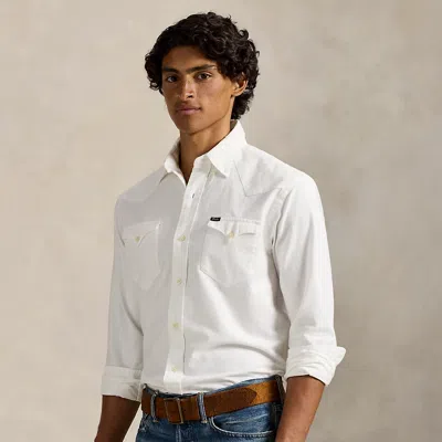 Ralph Lauren Classic Fit Western Oxford Shirt In White