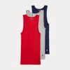 Ralph Lauren Classic Fit Wicking Tank 3-pack In Multi