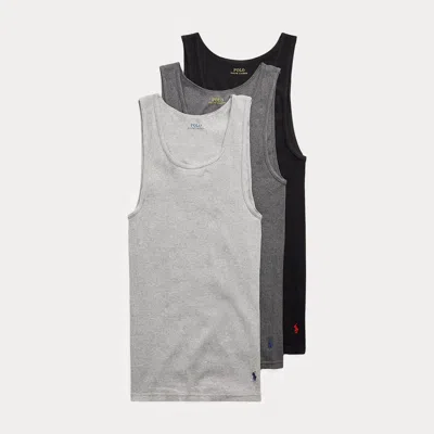 Polo Ralph Lauren Classic Fit Wicking Tank 3-pack In Grey Assorted In Multi