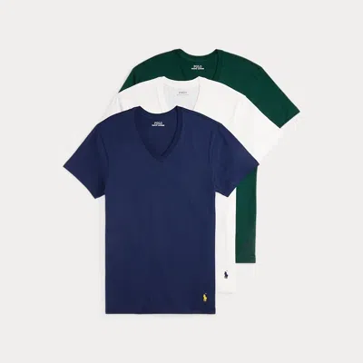 Ralph Lauren Classic Fit Wicking V-neck 3-pack In Multi