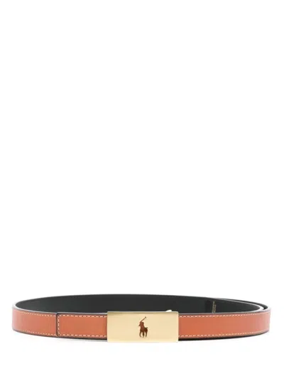 Ralph Lauren Classic Leather Belt For Women In Brown