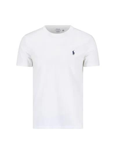 Ralph Lauren Classic Logo T-shirt In Bianco