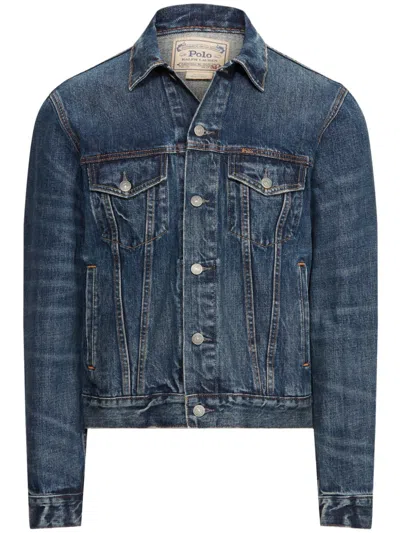 Ralph Lauren Grey Jeans Jacket In Blue