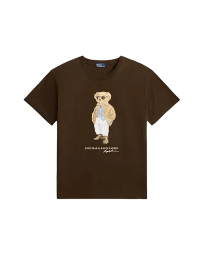 Ralph Lauren Classic Polo Bear T-shirt For Women In Brown