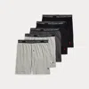 Polo Ralph Lauren Classic Wicking Knit Boxer 5-pack In Grey Assorted